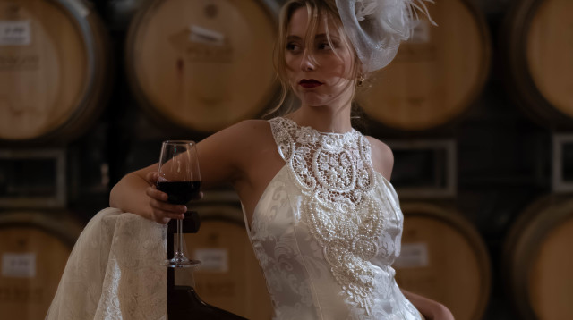 שמלת כלה וינטאג', בתמונה נויה חיים  (צילום: גלעד טל)