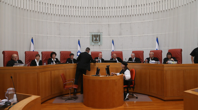 דיון בבגץ על חוק הגיוס (צילום: עמית שאבי)