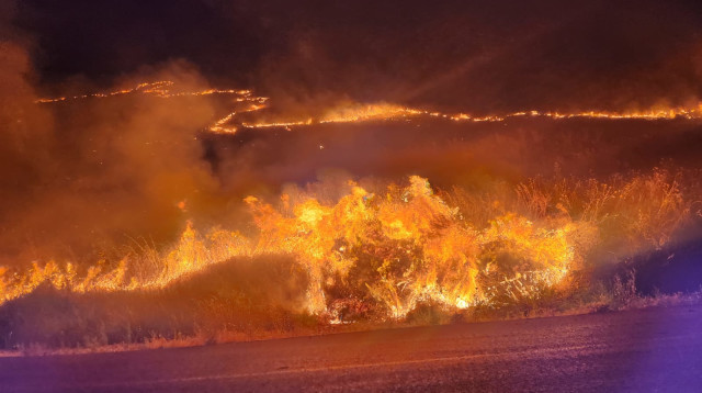 שריפות נרחבות בצפון  (צילום: דוברות כב"א)