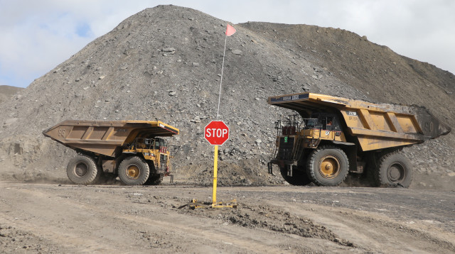 משאיות מעמיסות פחם (צילום: רויטרס)