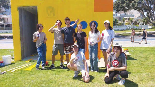 צובעים מיגוניות (צילום: יעל מן)
