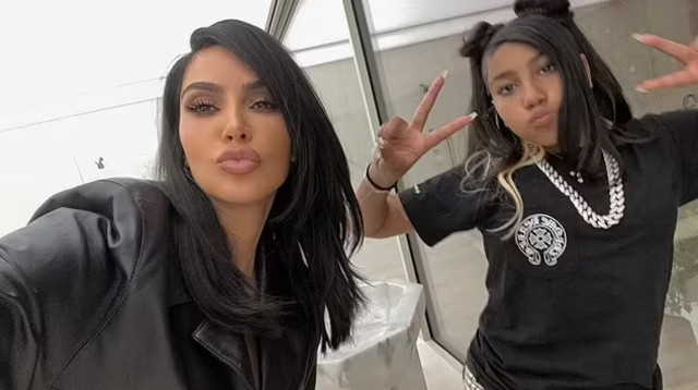 קים קרדשיאן ובתה הבכורה נורת׳ ווסט (צילום: אינסטגרם)