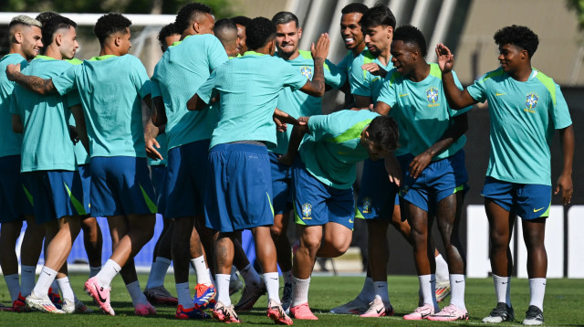 אימון נבחרת ברזיל (צילום: GettyImages, PATRICK T. FALLON/AFP)