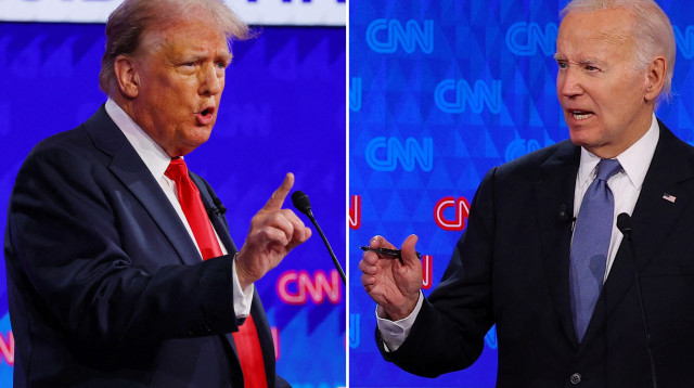 העימות בין ג'ו ביידן לדונלד טראמפ (צילום: REUTERS/Brian Snyder)