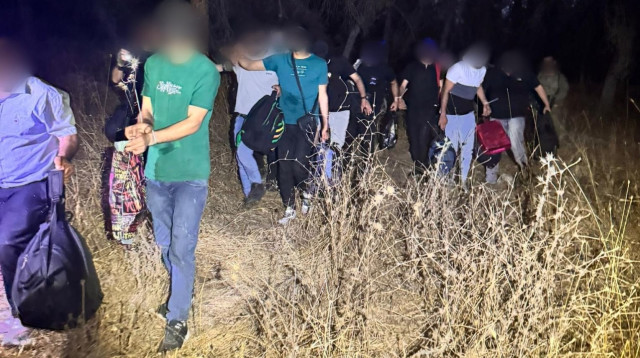 מעצר שב"חים בגלבוע (צילום: דוברות המשטרה)