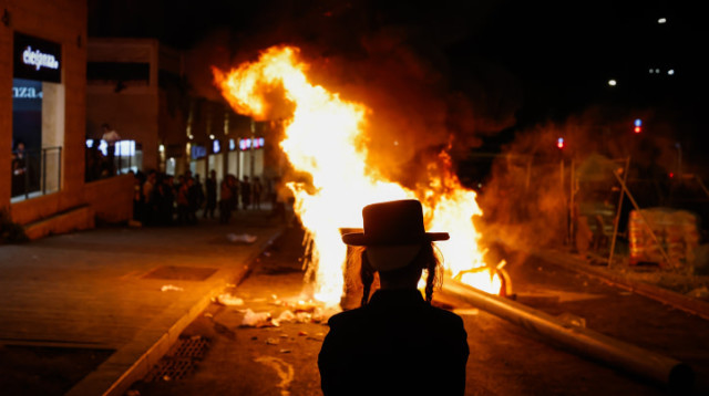 הפגנת חרדים נגד חוק הגיוס 2024 (צילום:  חיים גולדברג, פלאש 90)