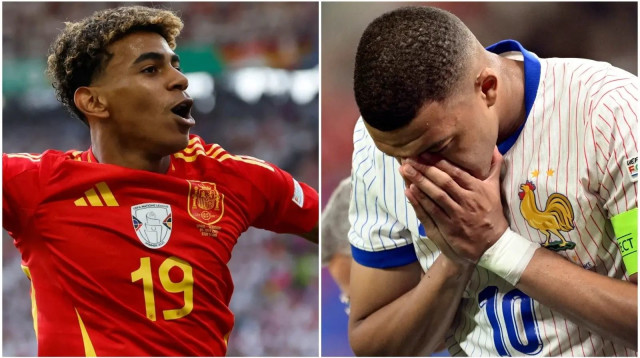 לאמין ימאל, קיליאן אמבפה (צילום: רויטרס)