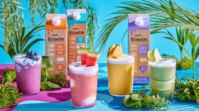 שייקים בקשת של טעמים וצבעים ברשת קפה גרג (צילום: אמיר מנחם)