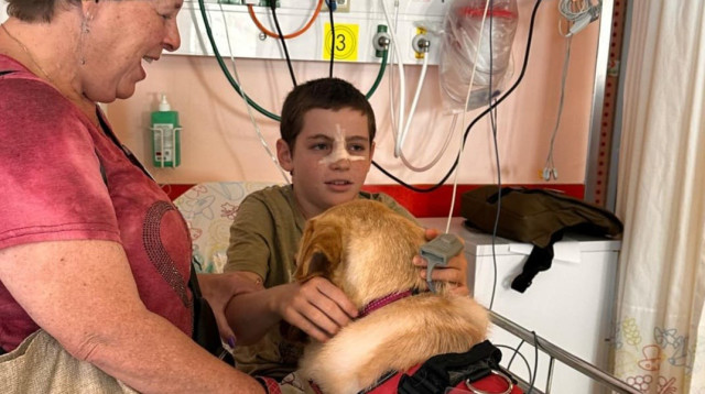 כלבנות טיפולית בבי"ח רמב"ם (צילום: באדיבות המשפחה)