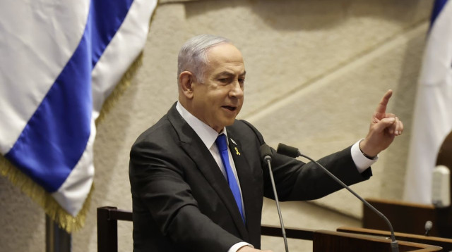 בנימין נתניהו במליאת הכנסת (צילום: מרק ישראל סלם)