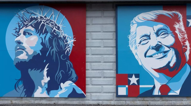 "הבן של אלוהים". דונלד טראמפ וישו (צילום: רויטרס)