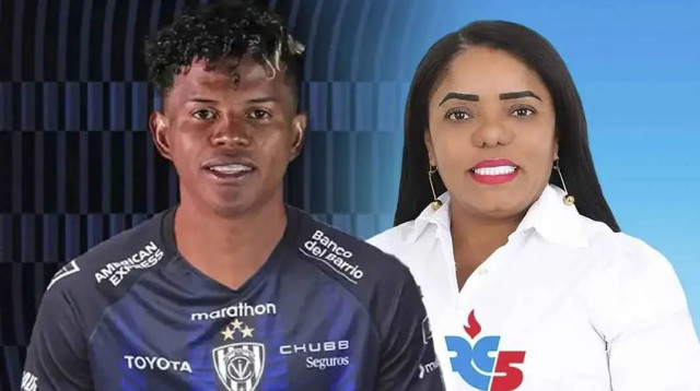 אדיס סוליס רודריגס עם הכדורגלן אלכסנדר בולאניוס (צילום: צילום מסך, מתוך טוויטר)