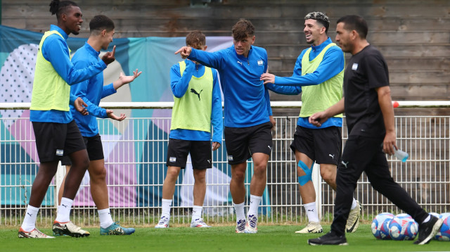 דור תורג'מן, עילי פיינגולד, איינאו פרדה, שחקני הנבחרת האולימפית (צילום: רויטרס)