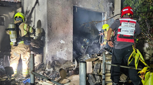 שריפה בקצרין (צילום: כבאות והצלה)