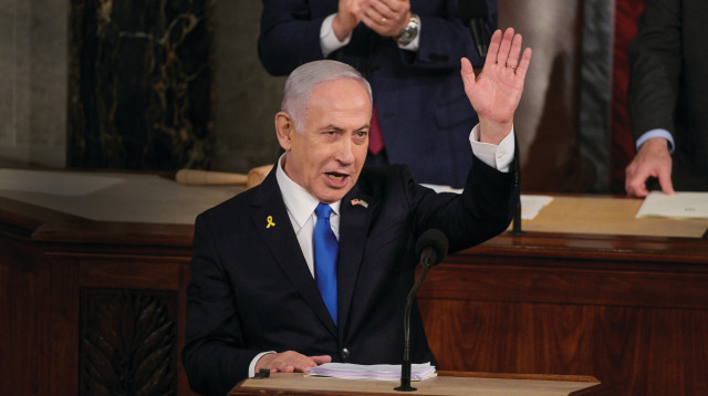 בנימין נתניהו נואם בקונגרס (צילום: רויטרס)