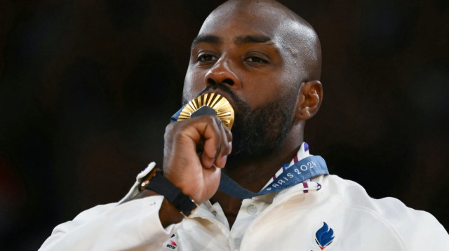 טדי רינר ג'ודאי צרפתי, אלוף אולימפי פריז 2024 (צילום: GettyImages, LUIS ROBAYO/AFP)