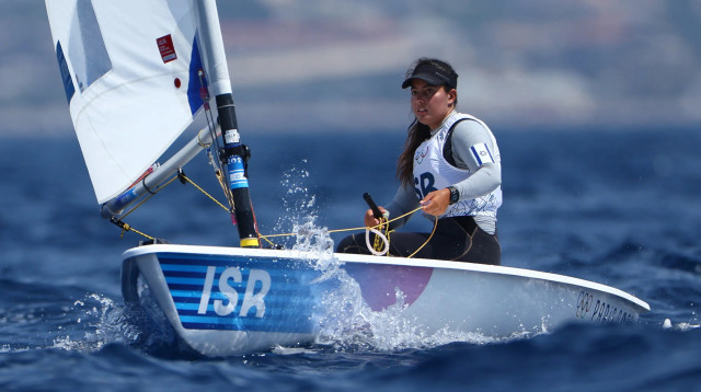 שי קקון שייטת ישראלית, פריז 2024 (צילום: רויטרס)