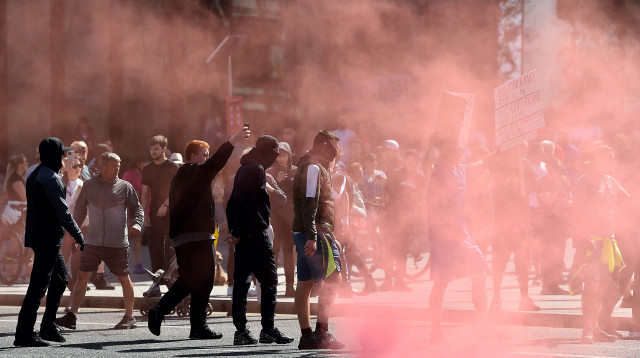 מהומות בבריטניה (צילום: PETER POWELL/AFP via Getty Images)