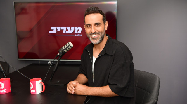 דודו אהרון בפודקאסט (צילום: אבשלום ששוני)