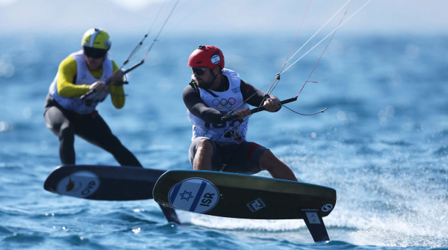 דור זרקה גולש קייט פויל ישראלי, פריז 2024 (צילום: GettyImages, Alex Livesey)