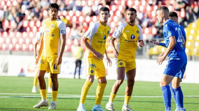 רז שלמה, דור פרץ, דור תורג'מן, שחקני מכבי תל אביב (צילום: אתר רשמי, מכבי תל אביב בכדורגל)