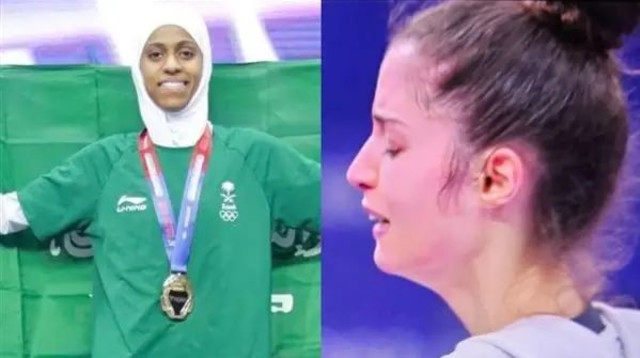 אבישג סמברג לצד דוניה אבו טאלב (צילום: עיבוד תמונה, מתוך טוויטר)