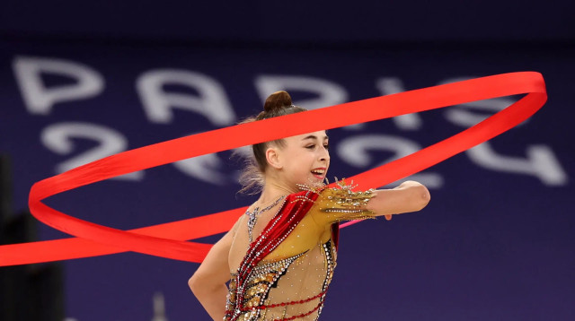 דריה אטמנוב מתעמלת אומנותית ישראלית, פריז 2024 (צילום: רויטרס)