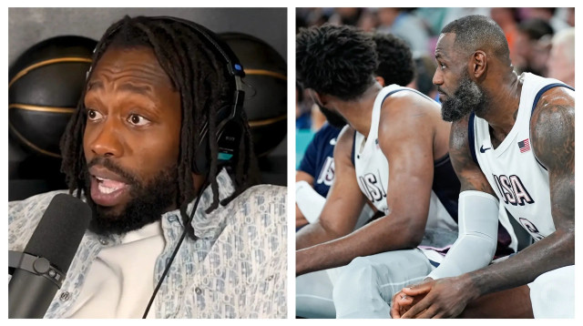 פטריק בוורלי לצד שחקני נבחרת ארצות הברית לברון ג'יימס, ג'ואל אמביד (צילום: צילום מסך, מתוך טוויטר)