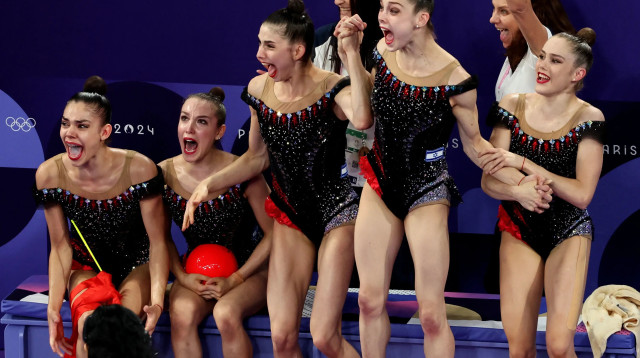 נבחרת ישראל, התעמלות אמנותית, אולימפיאדת פריז 2024 (צילום: רויטרס)