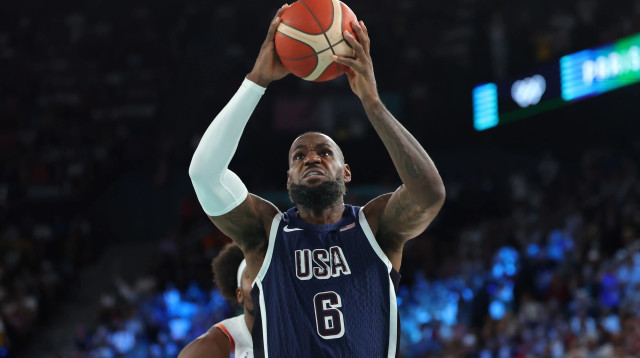 לברון ג'יימס נבחרת ארצות הברית בכדורסל, פריז 2024 (צילום: GettyImages)