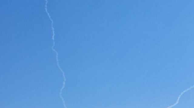 הרקטה שנורתה (צילום: רשתות ערביות)