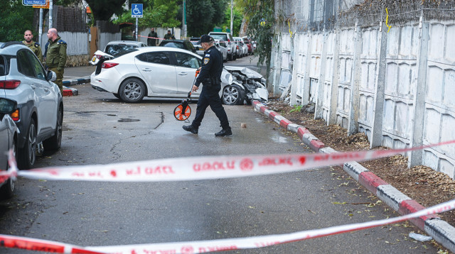 זירת פיגוע בחיפה ינואר 2024 (צילום: פלאש 90)