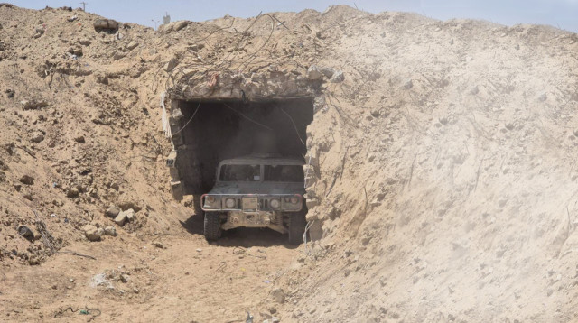 המנהרה שנחשפה בעזה על ציר פילדלפי (צילום: דובר צה"ל)