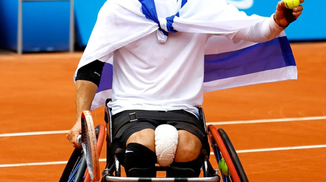 גיא ששון טניסאי ישראלי פראלימפי, פריז 2024 (צילום: רויטרס)
