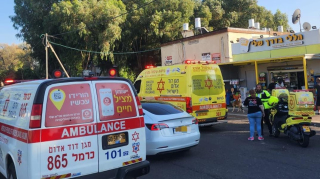 זירת האירוע בקריית חיים (צילום: מד"א)