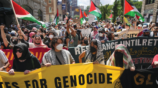 הפגנה פרו פלסטינית בניו יורק (צילום: רויטרס)
