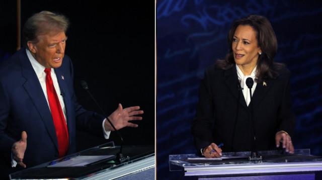 העימות החל. דונלד טראמפ וקמלה האריס (צילום: רויטרס)