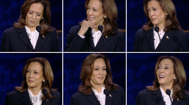 קמלה האריס בעימות הנשיאותי אמש  (צילום: ניו יורק טיימס, רויטרס)