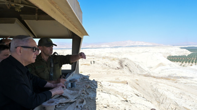 בנימין נתניהו בגבול ירדן (צילום: קובי גדעון לע"מ)