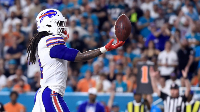 ג'יימס קוק. שלושה טאצ'דאונים שלו עשו את ההבדל מול מיאמי (צילום: GettyImages, Carmen Mandato)