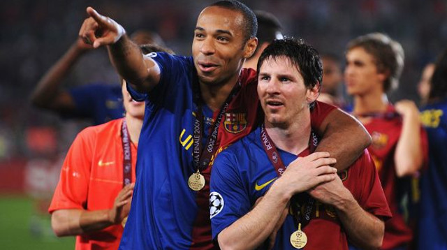 תיירי הנרי, ליאו מסי (צילום: Shaun Botterill / Staff)