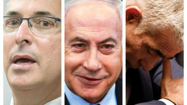 בנימין נתניהו, יאיר לפיד, גדעון סער (צילום: אבשלום ששוני)
