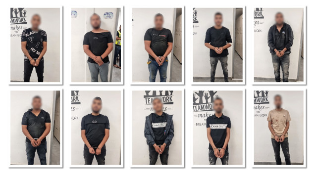 העצורים בלקייה בחשד לתקיפת שוטרים (צילום: משטרת ישראל)