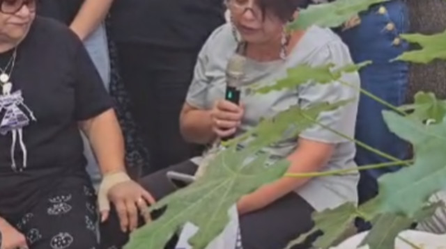 בטי, אמו של סמל אופיר טסטה, לצד קברו בהר הרצל (צילום: באדיבות המשפחה)