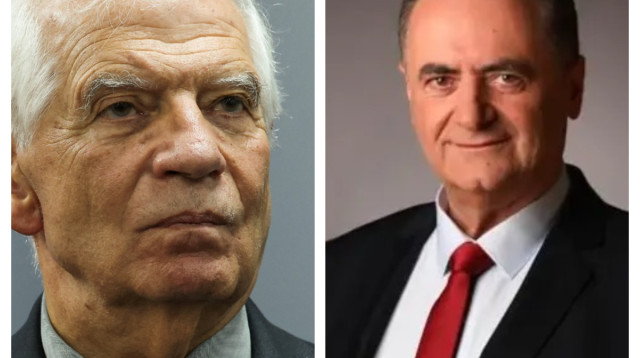 ג'וזפ בורל וישראל כ''ץ (צילום: רויטרס,איציק בירן)