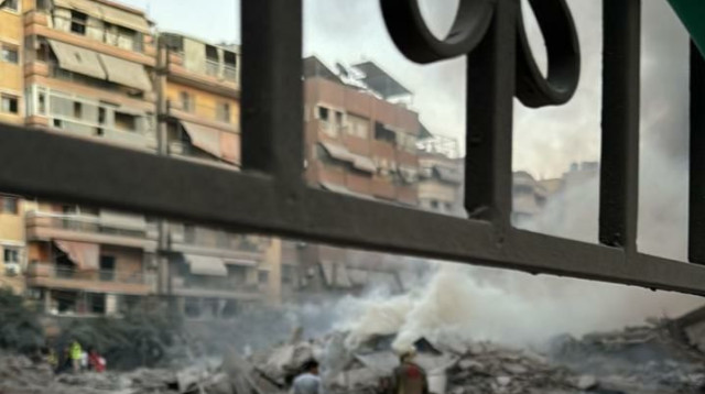 מקום החיסול של נסראללה בדאחייה בביירות  (צילום: רשתות חברתיות)