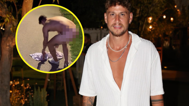 אורי נגר רץ עירום ברחוב  (צילום: אור גפן,צילום מסך אינסטגרם)