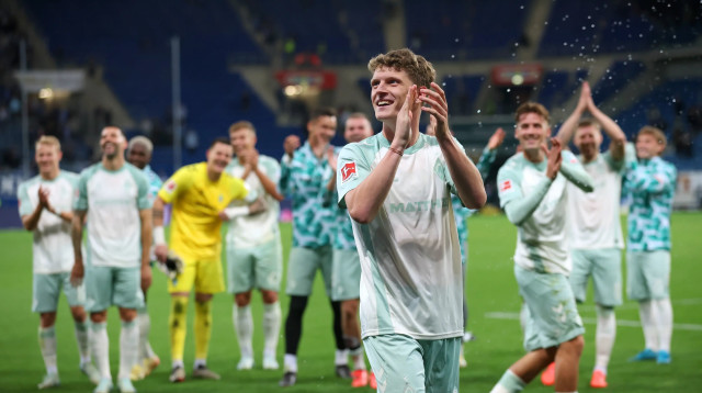 יאנס סטאגה חוגג שלושער לזכות ורדר ברמן (צילום: GettyImages)