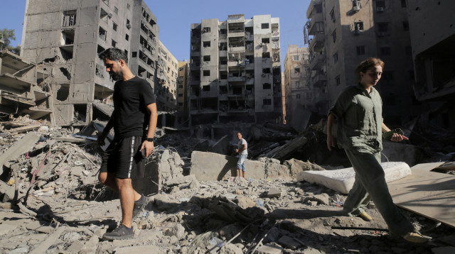 זירת חיסול נסראללה (צילום: רויטרס)