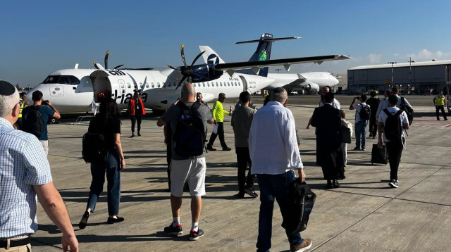 המראה ראשונה של אייר חיפה לאילת (צילום: באדיבות אייר חיפה)